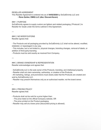 20 Custom Refillable Lighters for Diecast-Haven